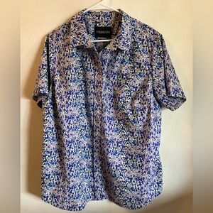 Wildfang Blue and Purple Patterned Shirt